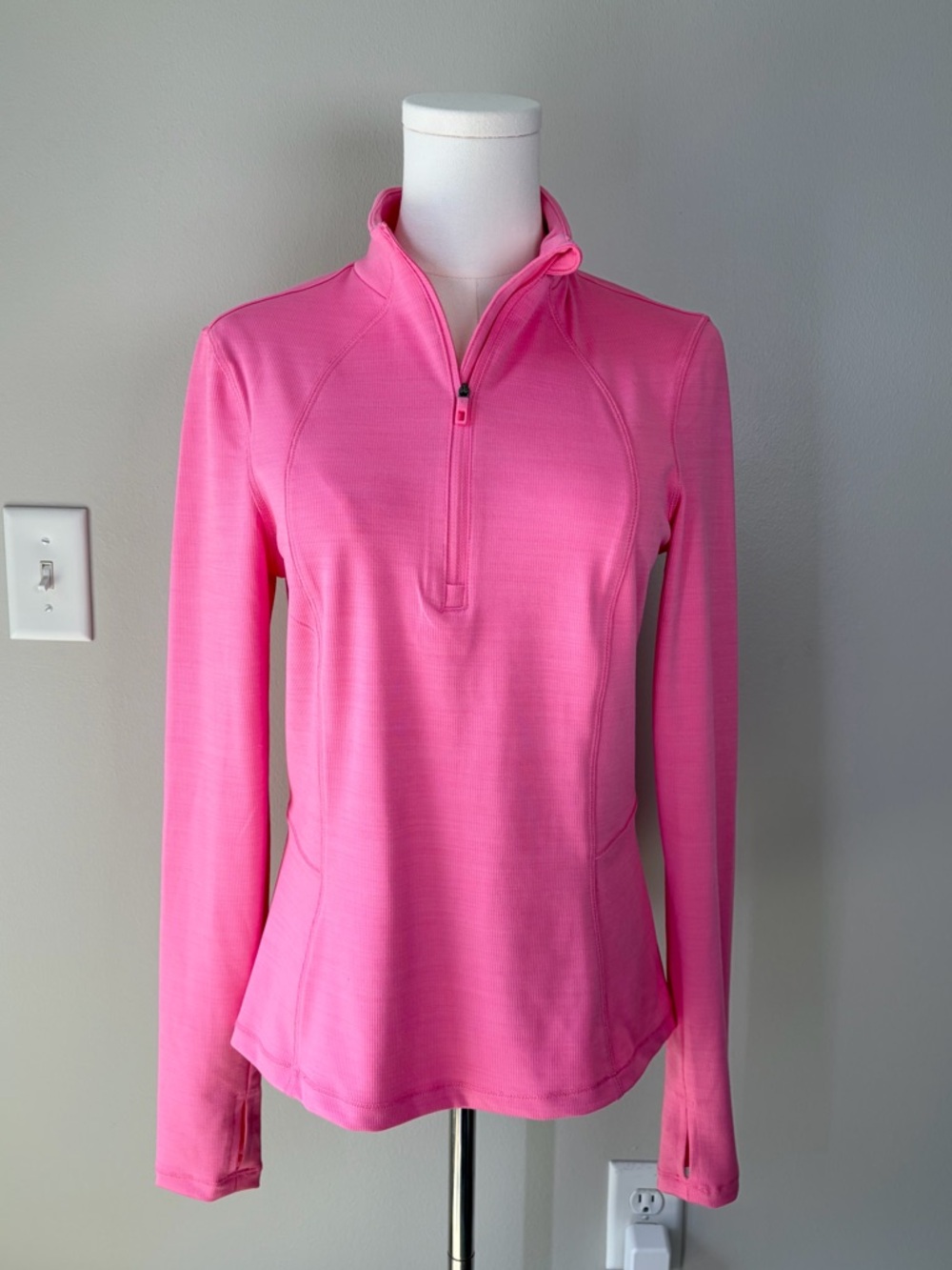 Spyder Active Pink Long Sleeve Quarter Zip Workout Athletic Running Gym